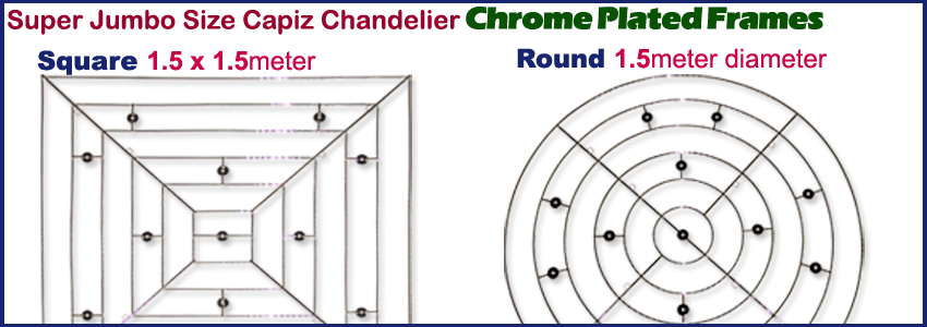 1x1 chrome plated metal frames for chandelier